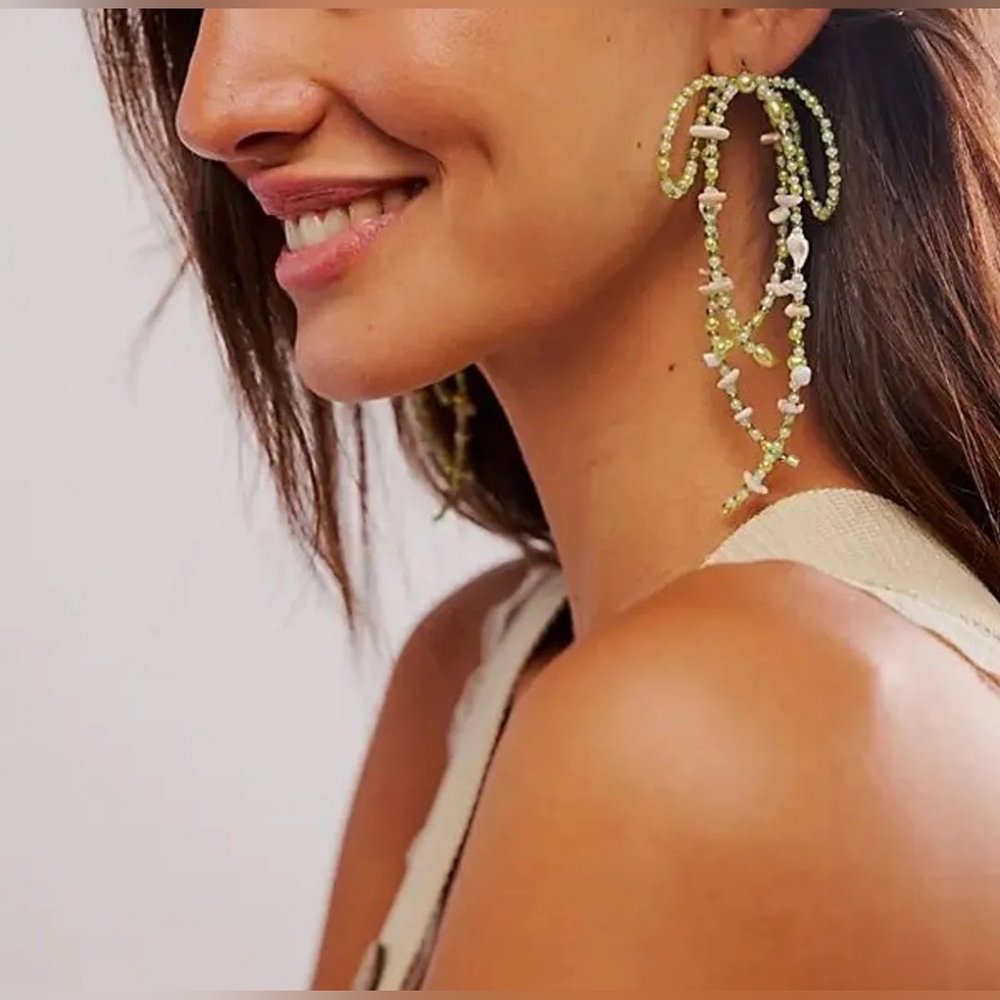 Free People Say You Love Me Bow Dangle Earrings/Sage